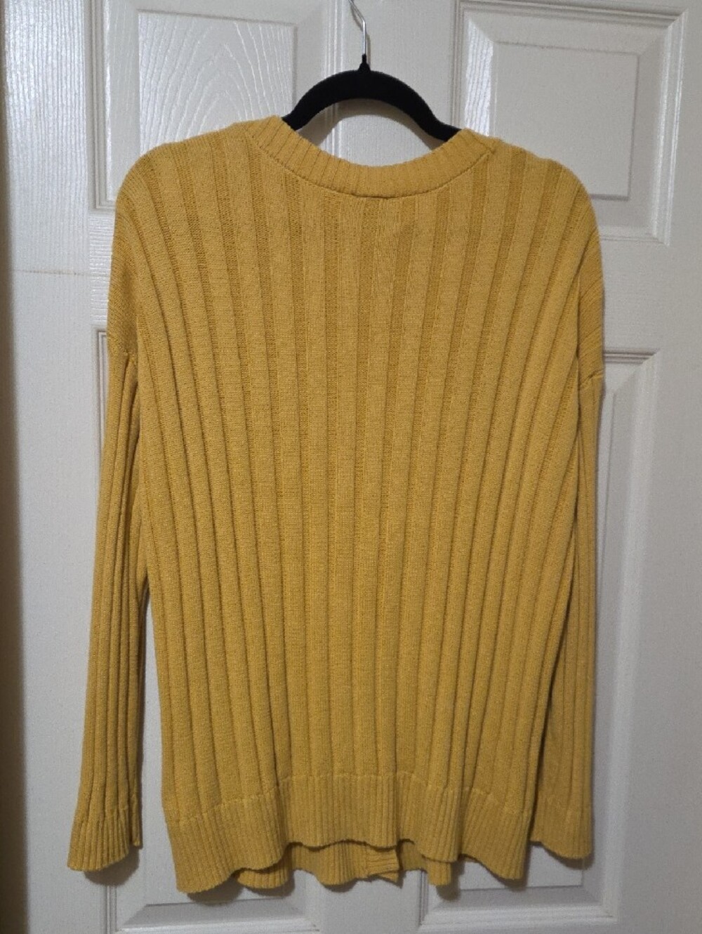 torrid Mustard Yellow Ribbed Button-Front Sweater - Picture 3 of 3
